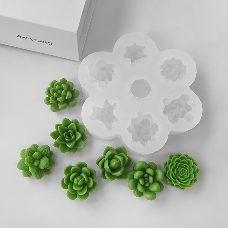 Soap Making Fragrance - 7 In1 Succulent Cactus Silicone Mold,