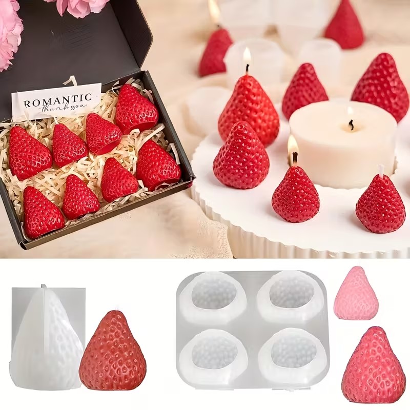 Soap Making Diy - Strawberry Silicone Candle Mold for DIY