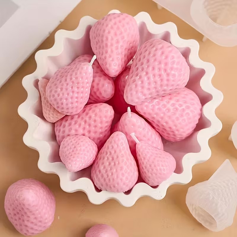 Strawberry Silicone Candle Mol - đánh giá và giá Soap Making Diy