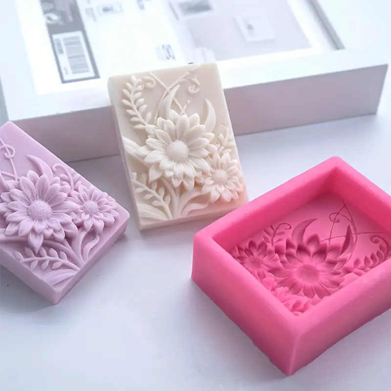 3D Flower Square Soap Silicone - đánh giá và giá Soap Making Ideas