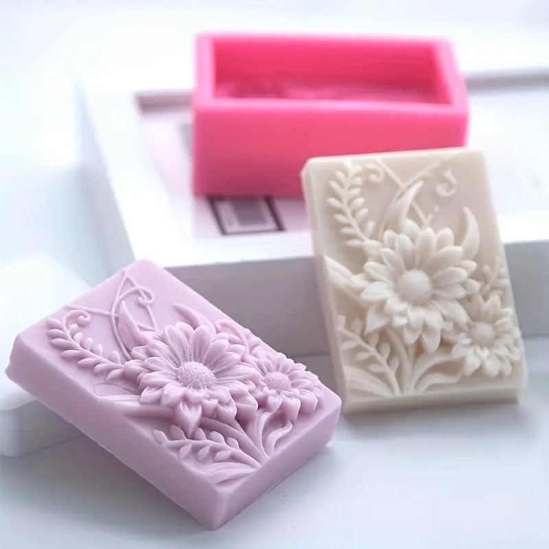 3D Flower Square Soap Silicone - đánh giá và giá Soap Making Ideas
