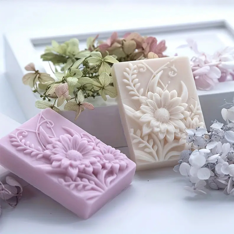 3D Flower Square Soap Silicone - đánh giá và giá Soap Making Ideas