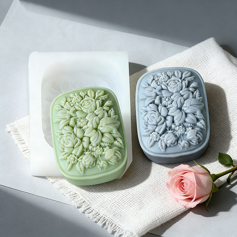 Square Floral Silicone Soap Mo - đánh giá và giá Soap Making In Home