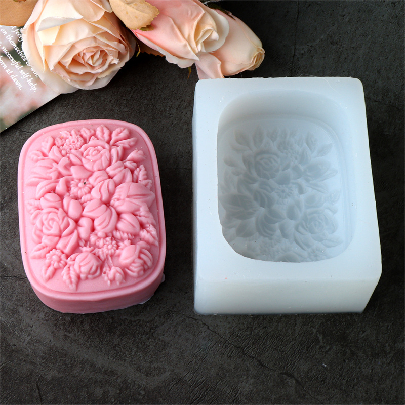 Square Floral Silicone Soap Mo - đánh giá và giá Soap Making In Home