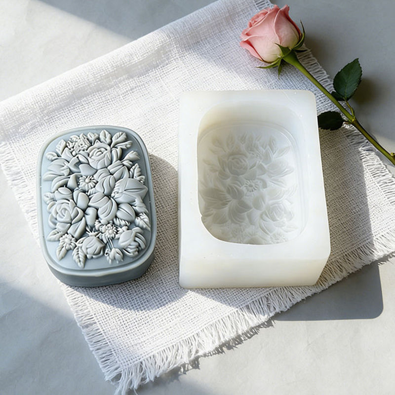 Square Floral Silicone Soap Mo - đánh giá và giá Soap Making In Home