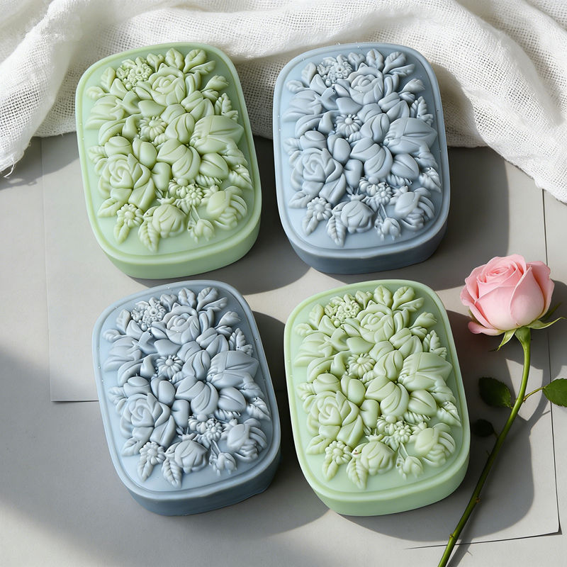 Square Floral Silicone Soap Mo - đánh giá và giá Soap Making In Home