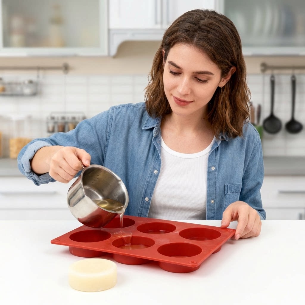 Round Silicone Soap Mold DIY H - đánh giá và giá Soap Making Ideas